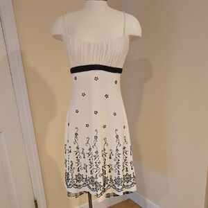Ruby Rox Cream and Black Midi Dress